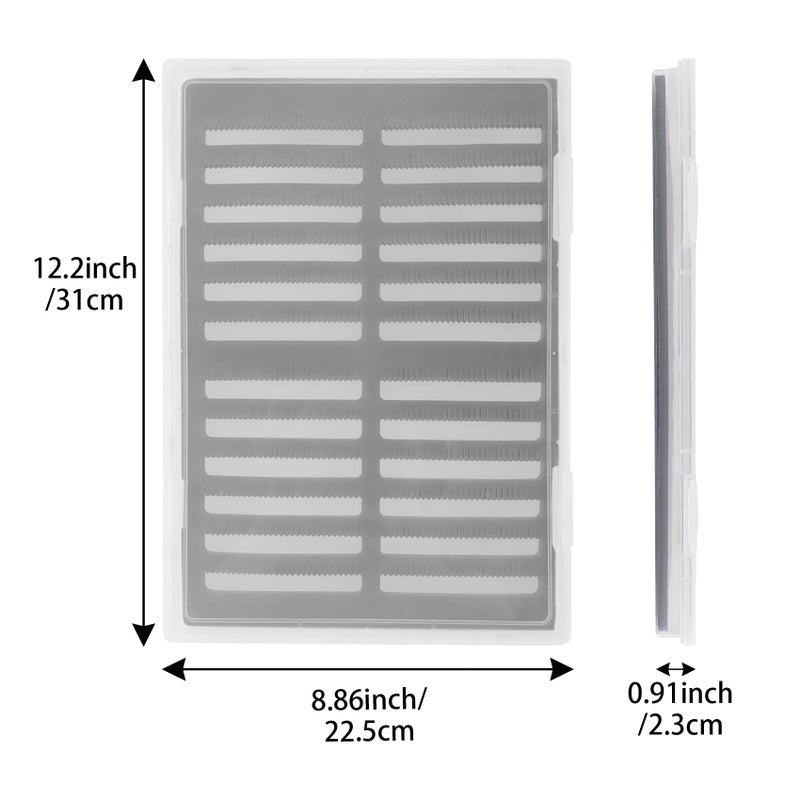 Aventik Super Large Capacity Fly Boxes Slim Foam Clear Lid PP Collection Fishing Boxes Competition Fishing Hook Tackle Boxes(1X24LA) - Image 2